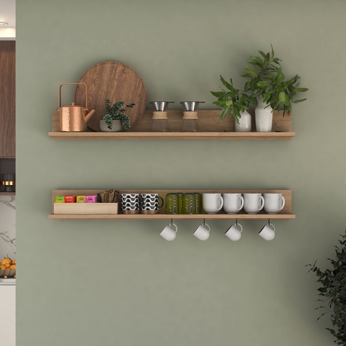 Hanah Home AE107 - 4683 Estantería de Pared Nogal 120 cm